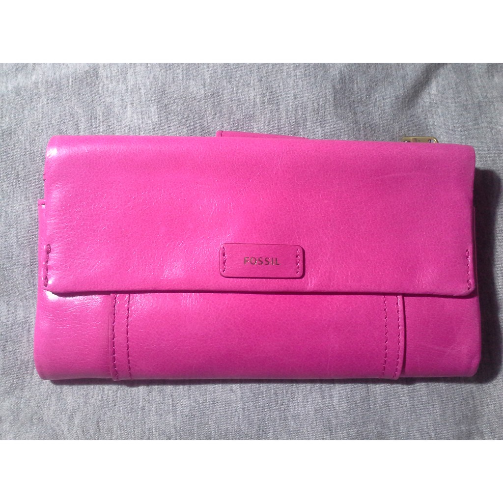 Dompet Fossil Ellis Clutch Hot Pink