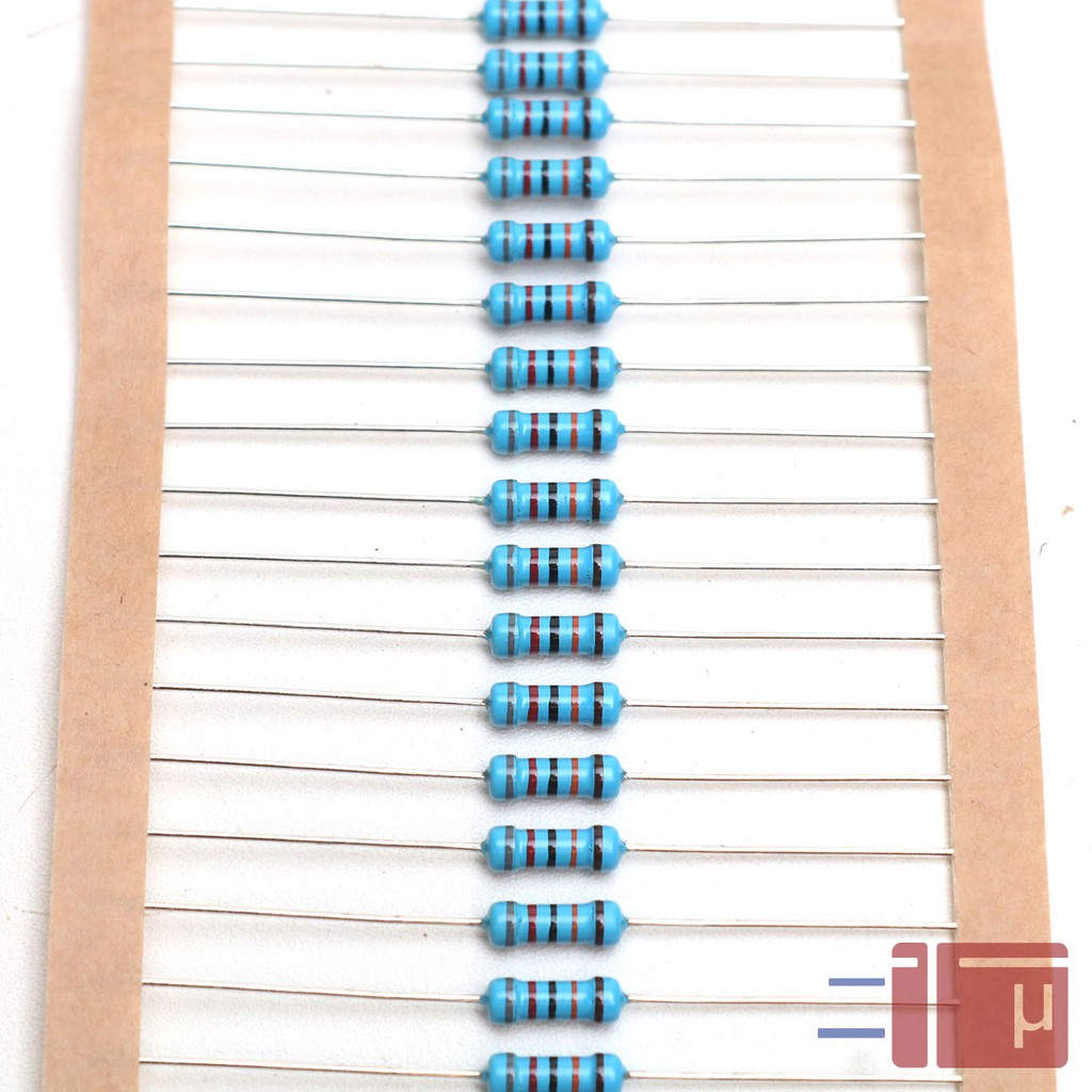 x10 Resistor 820K 1/2W Metal Film 1% Taiwan Kaki Tembaga