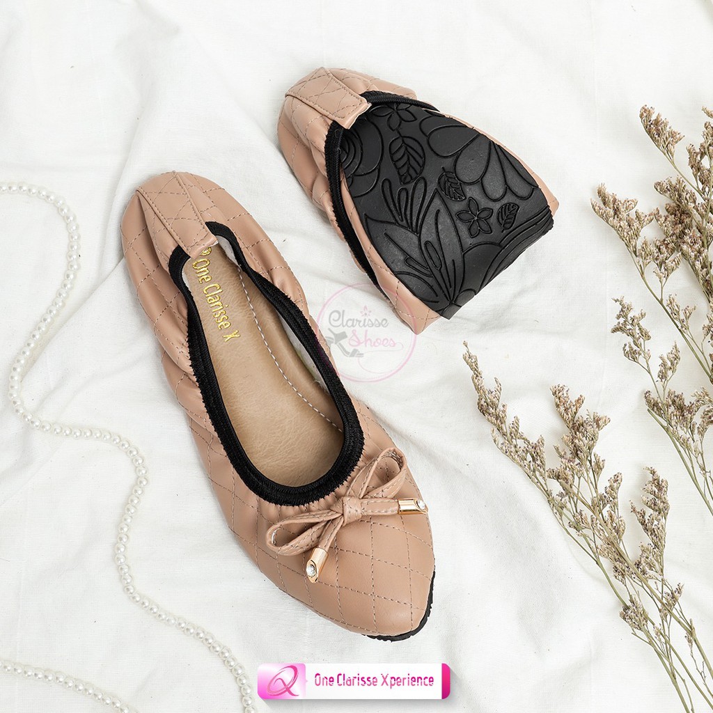 Clarisse Flatshoes Wanita LOVA bahan sol karet Lentur