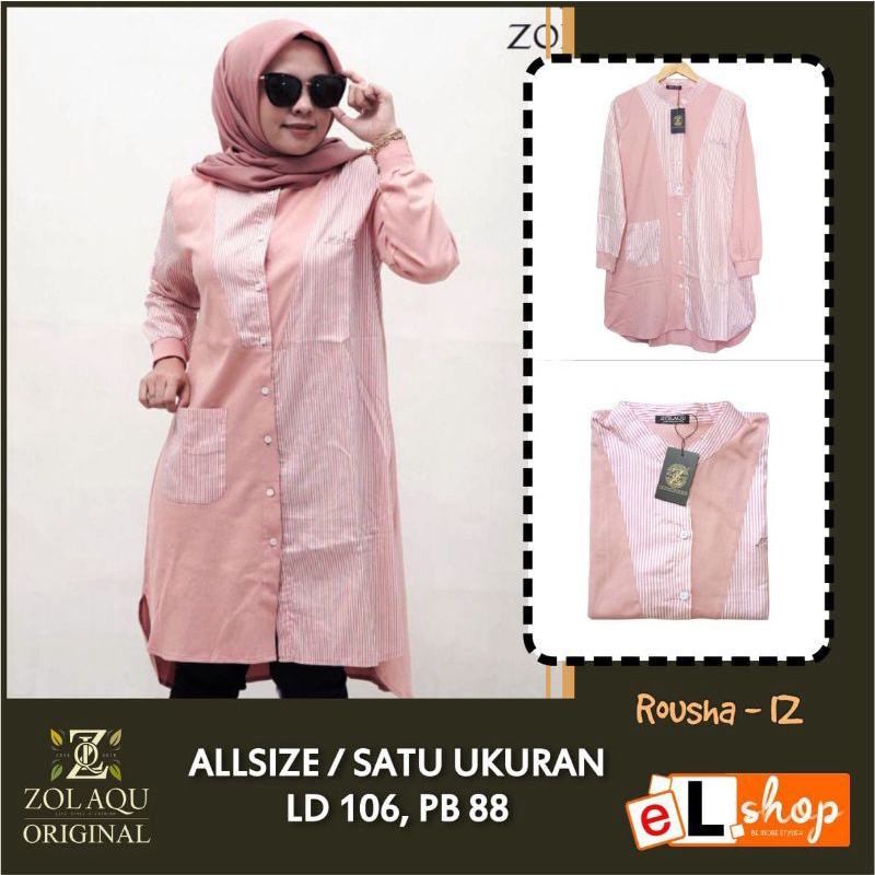 Tunik Kemeja Zolaqu Original Outfit Kekinian Fashion Trendi Casual Pakaian Branded Kualitas Premium 