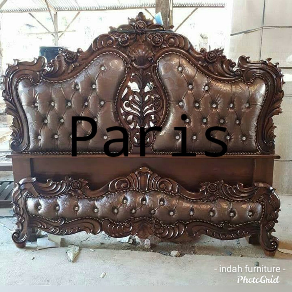  Rangka Tempat Tidur Kayu  Queen Paris Shopee Indonesia