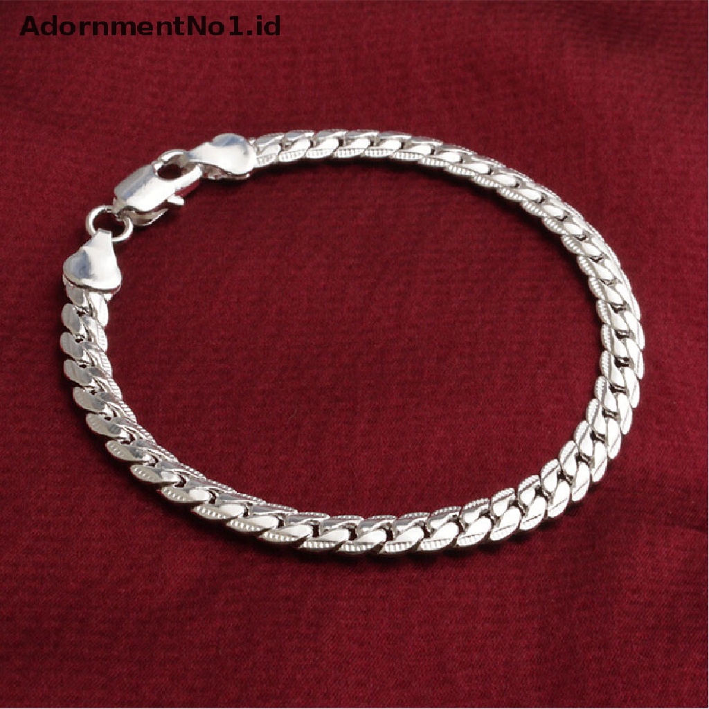 (AdornmentNo1) Gelang Rantai Ular Lapis Silver Lebar 5mm Untuk Pria