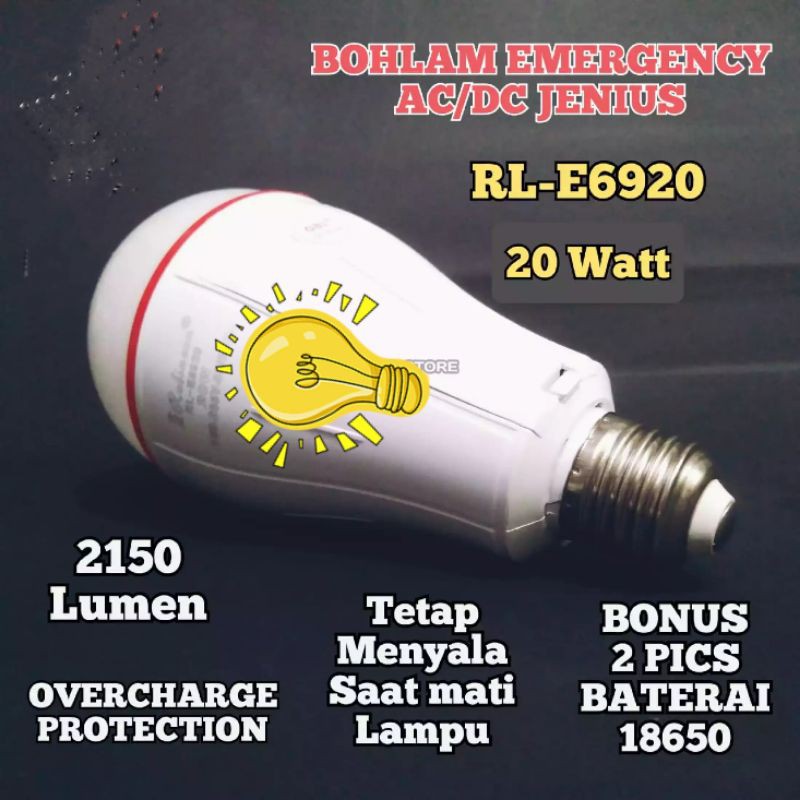 Lampu Bohlam Emergency 20 watt RL-E6920 ROLINSON