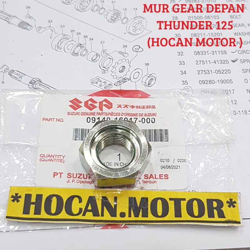 MUR GEAR GIR DEPAN THUNDER 125 09140-16017-000