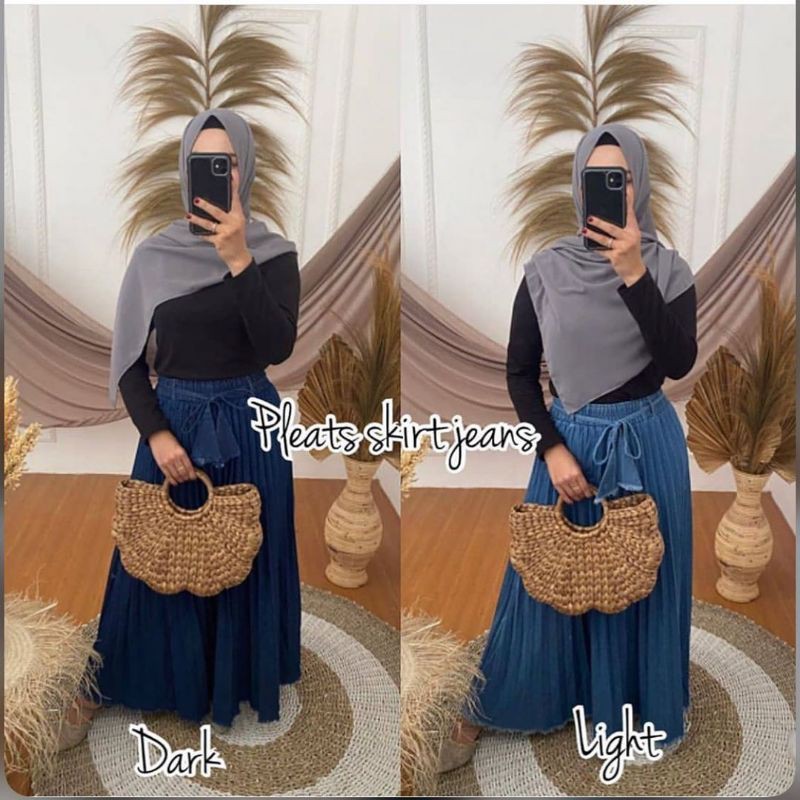 Rok plisket jeans / rok plisket