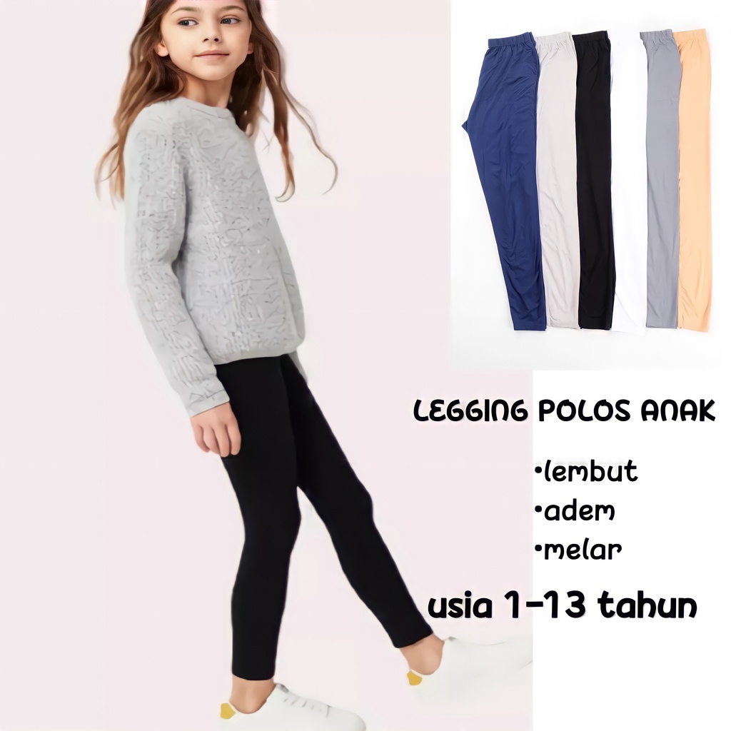 Celana Legging Leging Lejing Polos Anak Bahan Spandek Rayon Premium