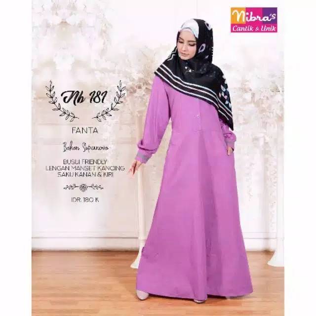 Gamis Nibras NB 181 Hitam Fanta Salem Navy Maroon Fanta Biru Abu Tua