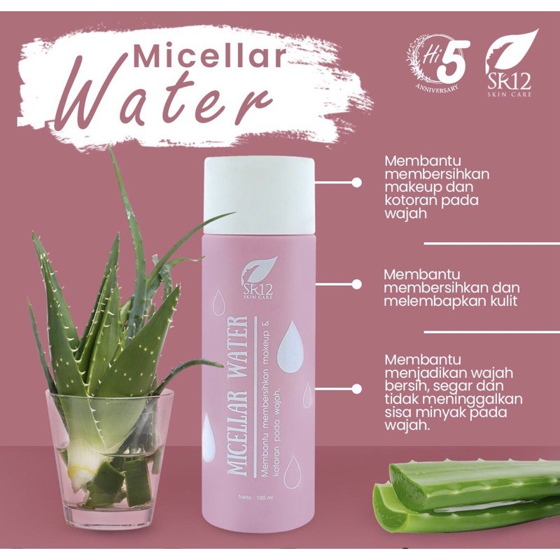 SR12 MICELLAR WATER / MELEMBABKAN WAJAH SECARA ALAMI BERSIH DAN SEGAR / PEMBERSIH WAJAH TERBAIK..!!