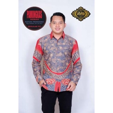 Batik pria lengan panjang MARRON BIRRU SOF CREAM modern ORIGINAL BAJU PREMIUM KEKINIAN SOLO MURAH TERBARU &quot;FLORIST&quot;