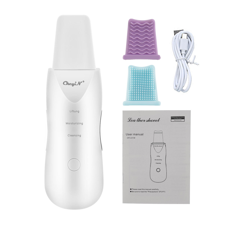 

CkeyiN Electric Skin Scrubber Blackhead Remover with 3 Modes Rechargeable Skin Peeling Tool Comedones Extractor