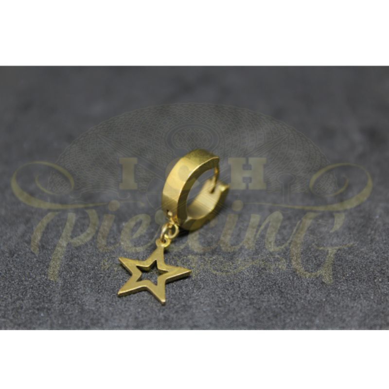 Anting Gantungan Titanium Model Bintang / Anting Tindik Bintang