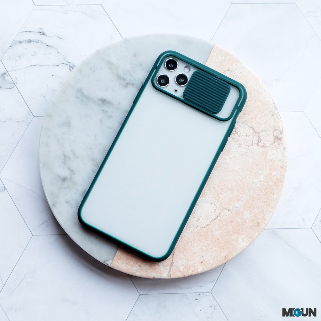 Camera Slide Protection Case - full camera protect for iPhone 6 7 8 7+ 8+ X Xs XR XsMAX 11 PRO MAX-CS. MID-GREEN