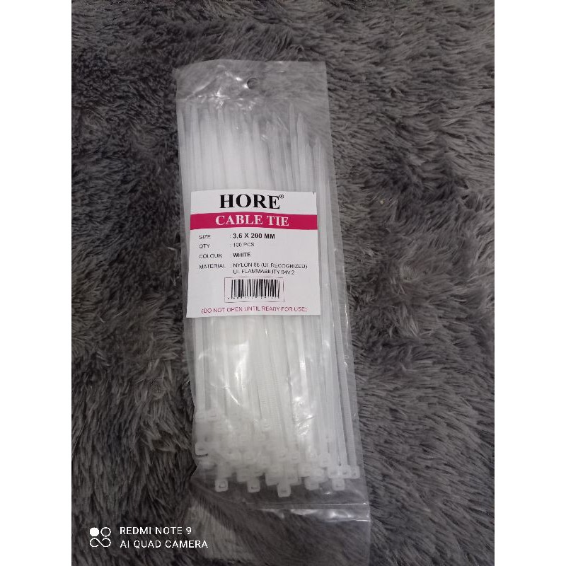 kabel tis ties besar kecil 15 cm 20cm 10cm cable merek HORE tis warna putih