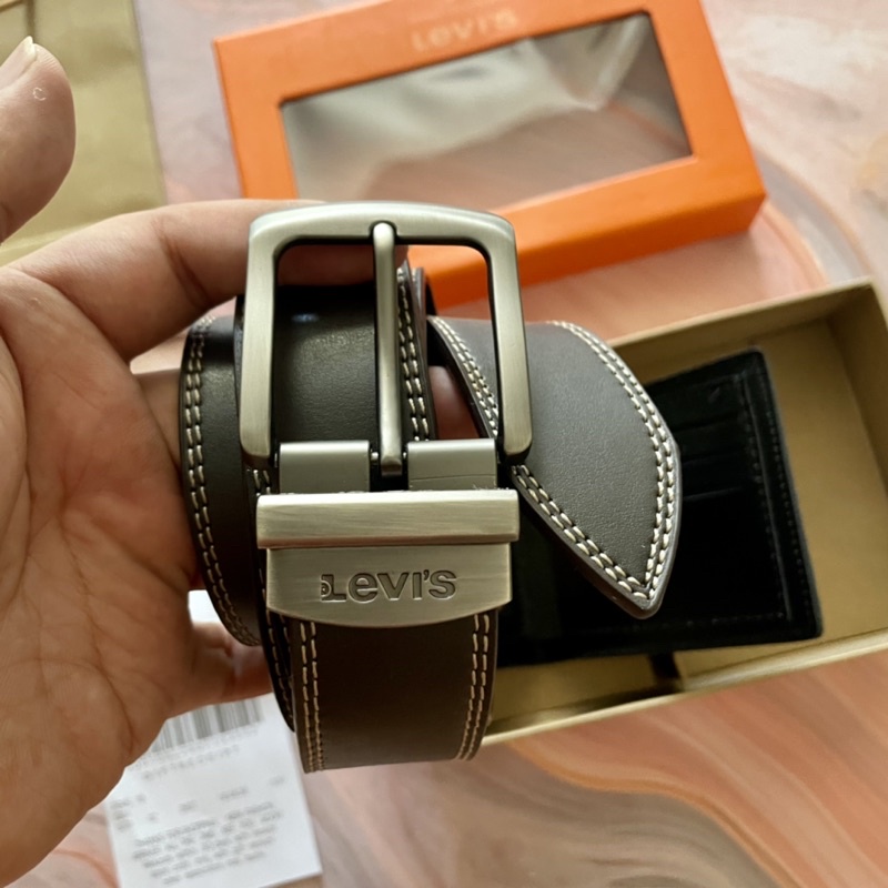 LEVIS LEVI’S WALLET &amp; BELT SET / LEVIS BELT &amp; WALLET SET / DOMPET LEVIS / SABUK LEVIS