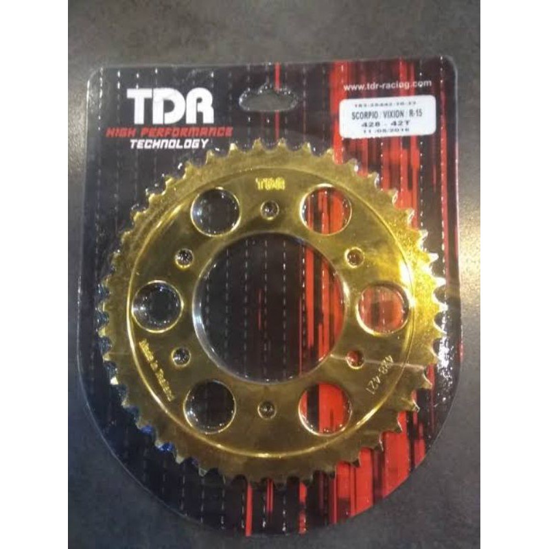 Gear Belakang / Gir Belakang Blkg TDR Vixion R 15 R15 Scorpio Gold Ukuran 428 41T 44T Original Ori T