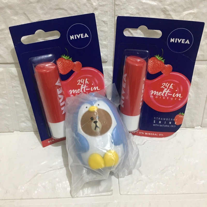 Nivea Lip Balm (2pcs ) + Holder Line