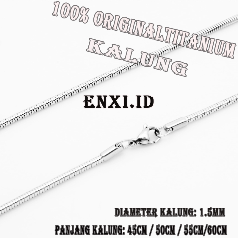 Ready Stok 100% Original Murah Titanium Kalung Anti Karat (Panjang 45cm/50cm/55cm/60cm)