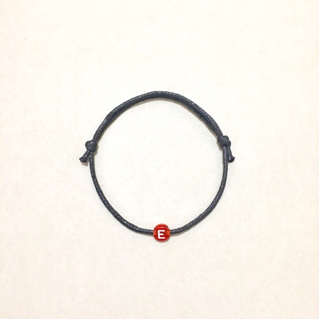 Allside Gelang tali / Gelang Gypsy / Gelang Boho simple black ( inisial A-Z)