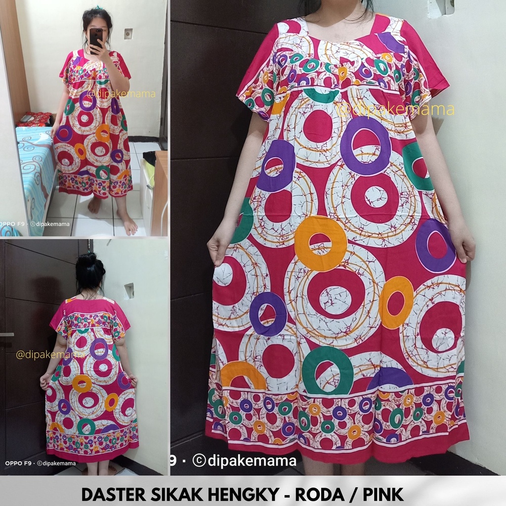 Daster Hengky Sikak ANYELIR TERBARU SEPATU BINTANG roda Baju Tidur Daster Batik Murah Harga Pabrik DASTER WANITA TERLARIS-RODA-PINK