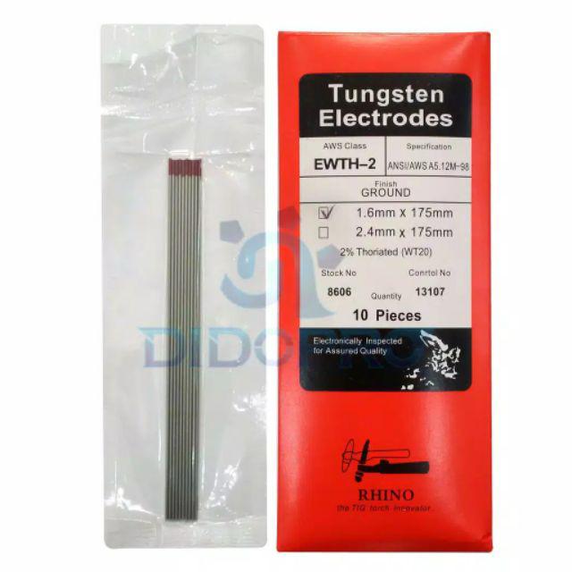 Tungsten Electrodes Usa Merah 1.6mm Untuk Las Argon Stainless