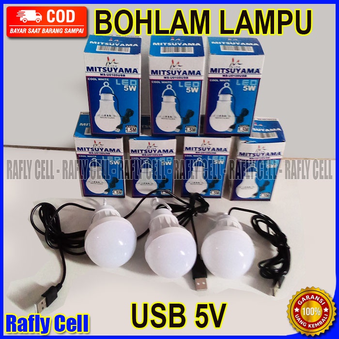 Lampu Bohlam USB Kabel Panjang LED Darurat Gantung Camping Power Bank Terang Untuk Tenda Langit Roda