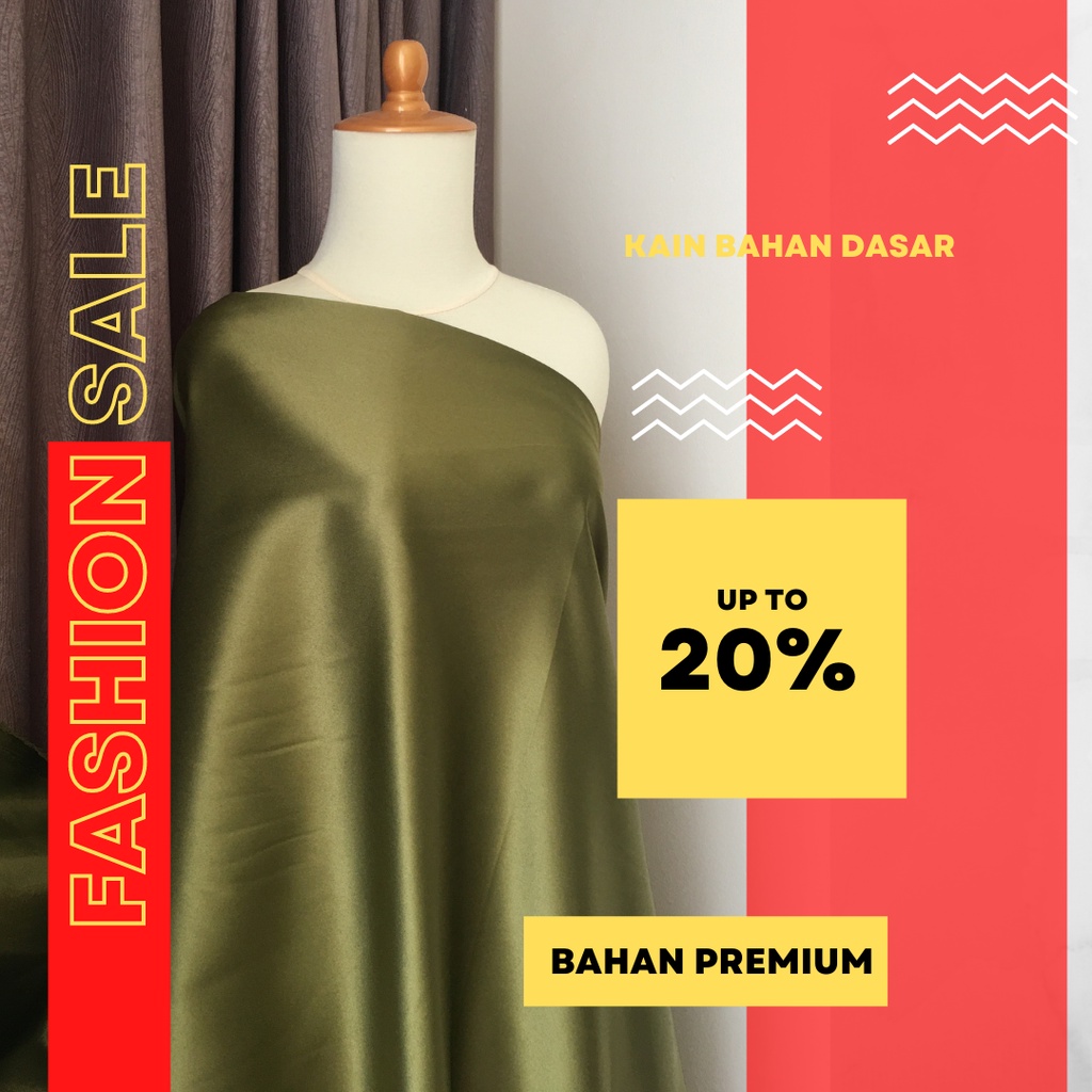 Bahan Kain Satin Velvet Premium Backdrop Background Warna Hijau Olive