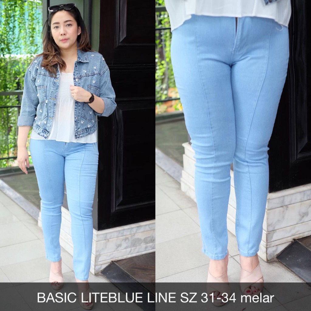 CELANA JEANS WANITA BASIC LITEBLUE LINE