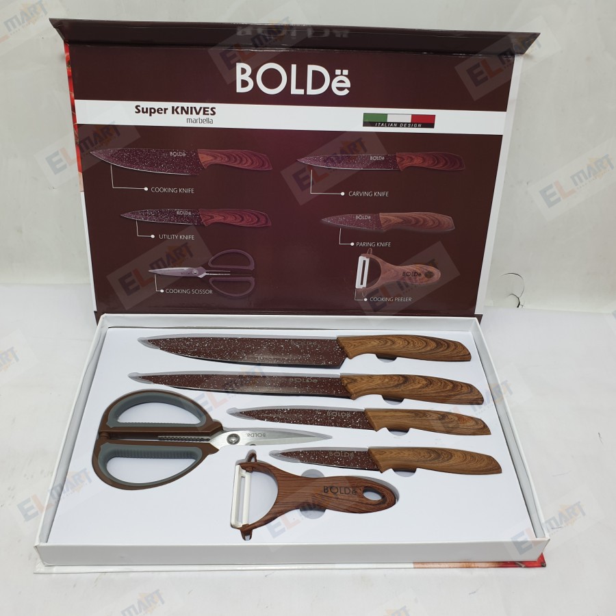 Marbella Pisau Dapur Set Gunting Peeler 6pc BOLDE Super Knives