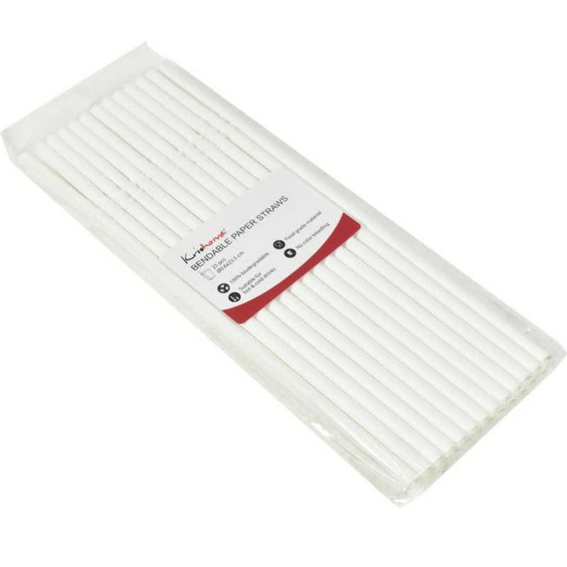 KRISHOME BENDABLE PAPER STRAWS &amp; PAPER STRAWS 25 PCS
