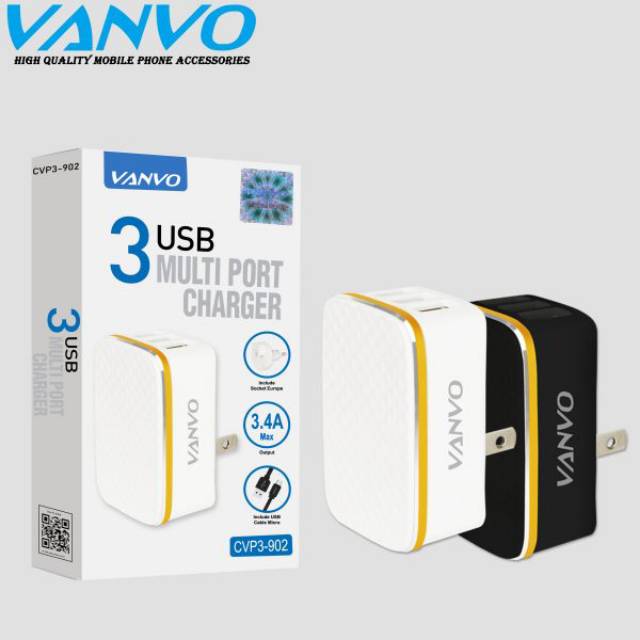 VANVO ADAPTOR TC TRAVEL CHARGER 3USB MULTI PORT CHARGER VANVO CVP3-902