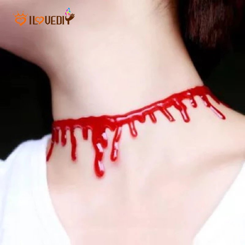 Kalung Darah Imitasi Warna Merah Untuk Dekorasi Halloween