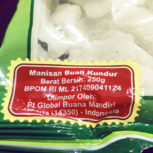 Manisan Buah Kundur Candied Fruit Wintermelon Blonceng 250gr 250g 250 gram