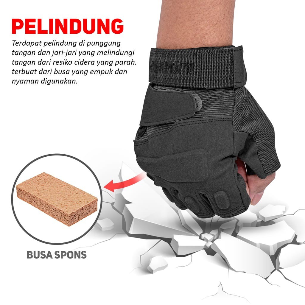 SARUNG TANGAN PRIA GLOVES HALF FINGER PERLENGKAP KENDARAAN AKSESSORIS KENDARAAN FAHSION PRIA WANITA