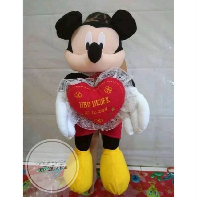 DEEBILASHOP - BONEKA MICKEY /MINNIE LOVE NAMA / BONEKA MICKE MINNIE JUMBO / BONEKA MICKEY MINNIE CUS