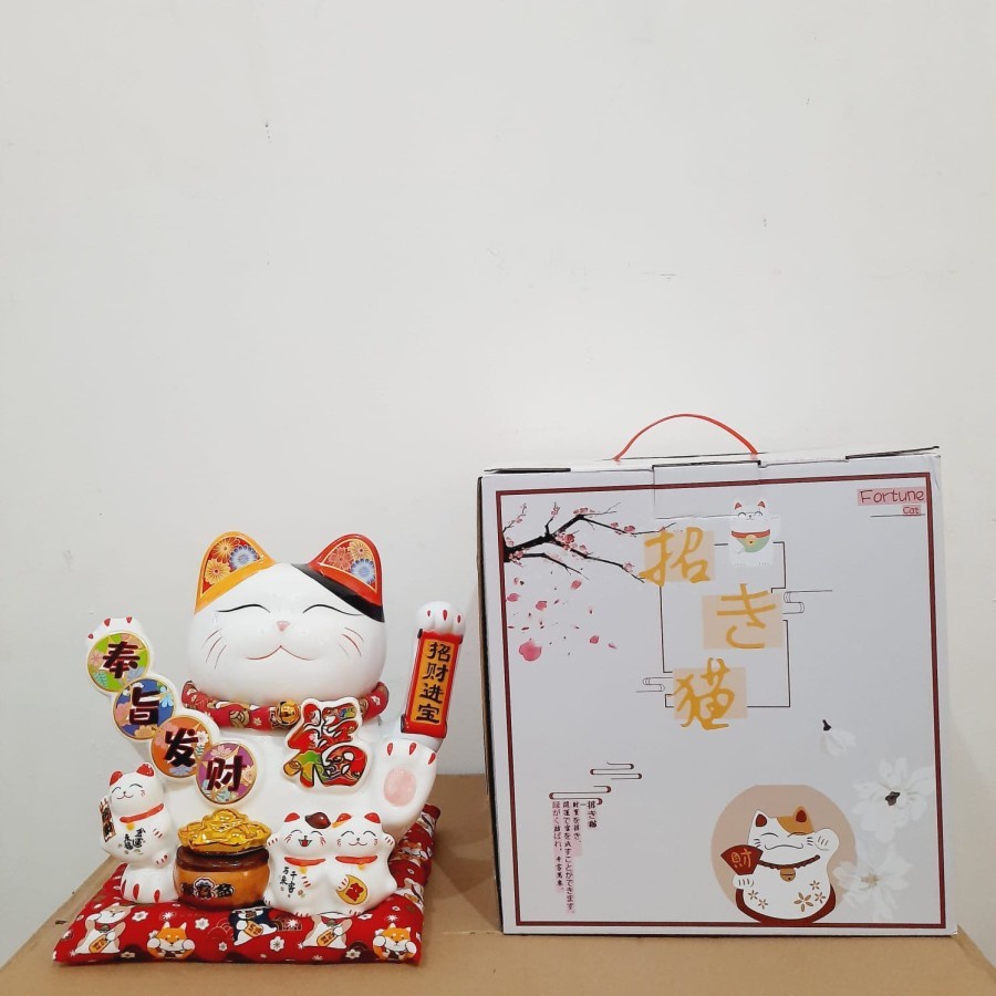 MANEKI KUCING PAJANGAN KUCING MANEKI NEKO KADO LUCKY CAT BESAR FU