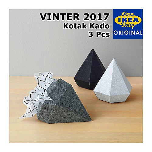 

VINTER Kotak Kado Hitam Abu-abu Warna Perak 3 Pcs