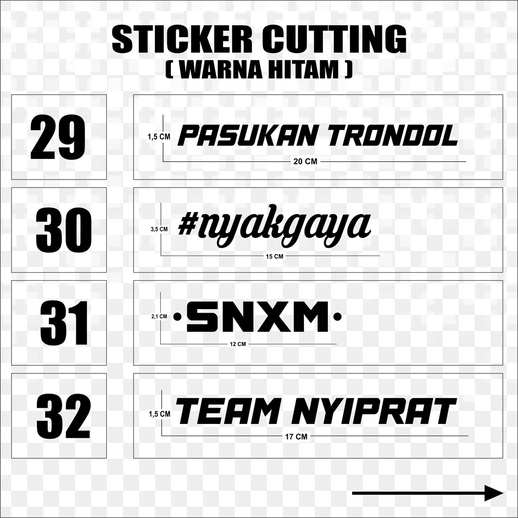 Stiker Cutting Sticker Cutting motor harga per 1pcs