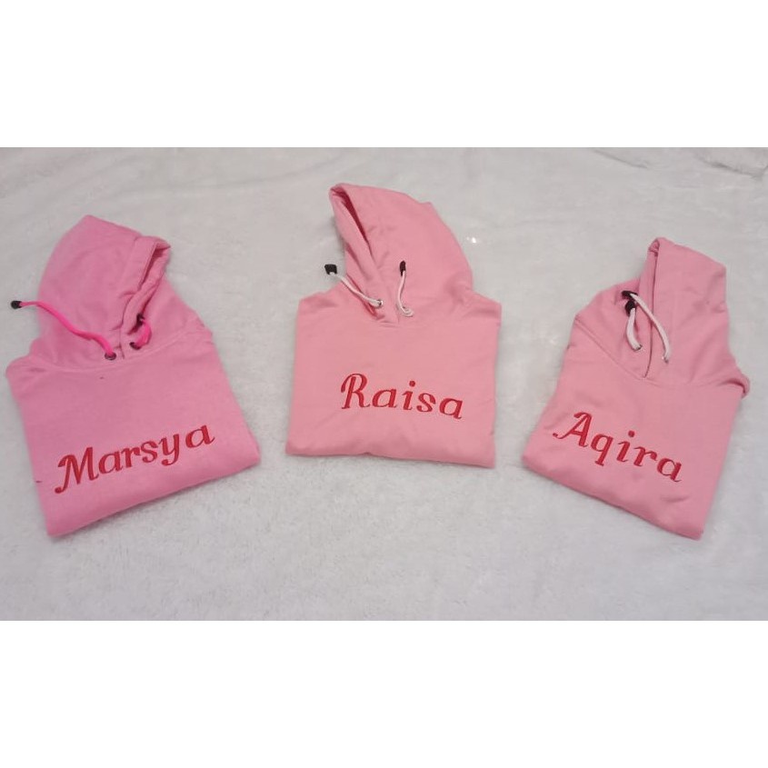 Sweater Hoodie Anak Bordir Nama Suka-Suka 1-12th