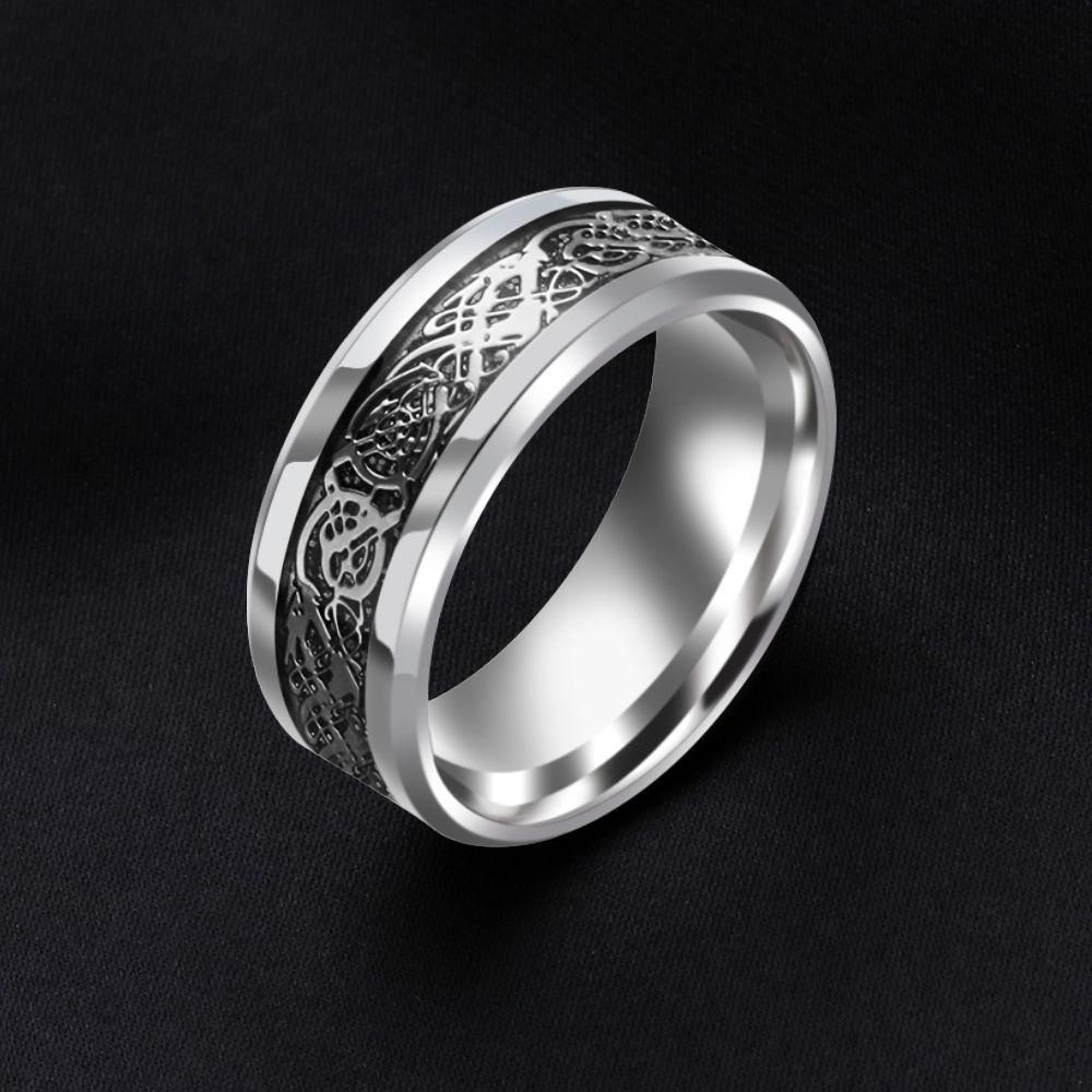 Preva Cincin Pria Cincin Perhiasan Fashion Ukuran 6-13 Perak Emas Lebar 8mm Titanium