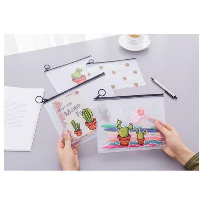 

PF02 Korean Castus PVC Transparant Stationery A5 File Folder - satu castus