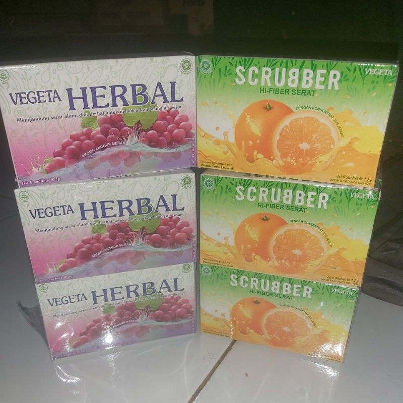 VEGETA DUS HERBAL DAN SCRUBBER ISI 6SACHET