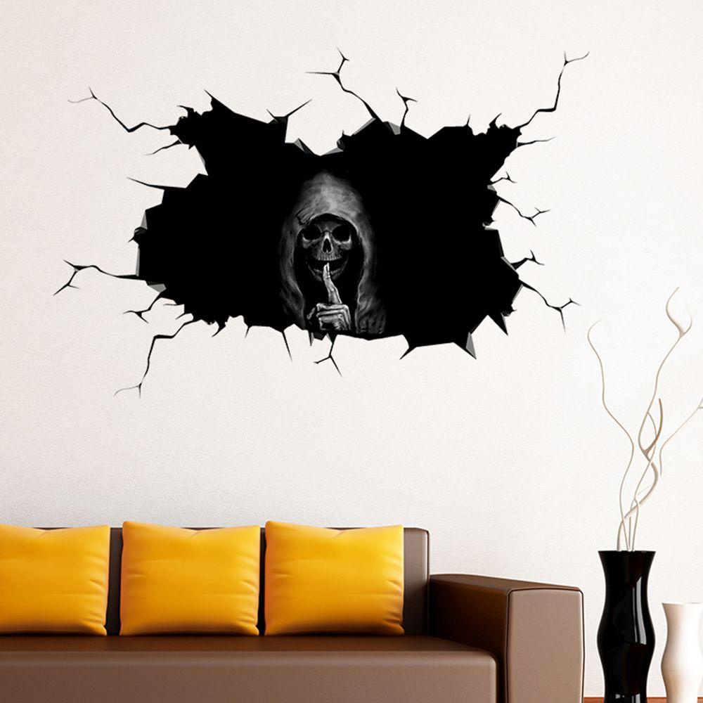 Populer Halloween Tengkorak Stiker Anti Gores Perekat Diri Truk Motor Horror Dinding Decal Skull Decals