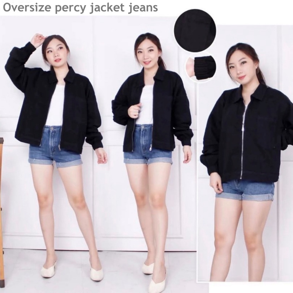 (ORIGINAL) Oversize percy jacket jeans wanita by Genijeans