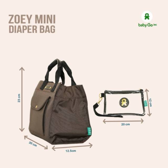 BABYGO INC ZOEY MINI DIAPER BAG - TAS BAYI BABY GO INC - BABYGOINC