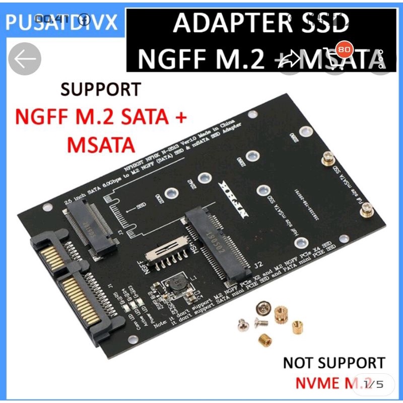 Jual ADAPTER SSD M.2 NGFF MSATA SATA 3.0 6GB/s 2.5 Inch CONVERTER M2 ...