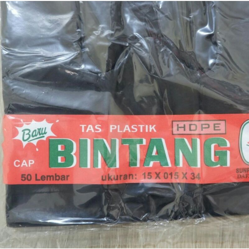 Kantong Kresek hitam uk 15 x 34 cm, kantong plastik hitam kecil Isi 50 lembar