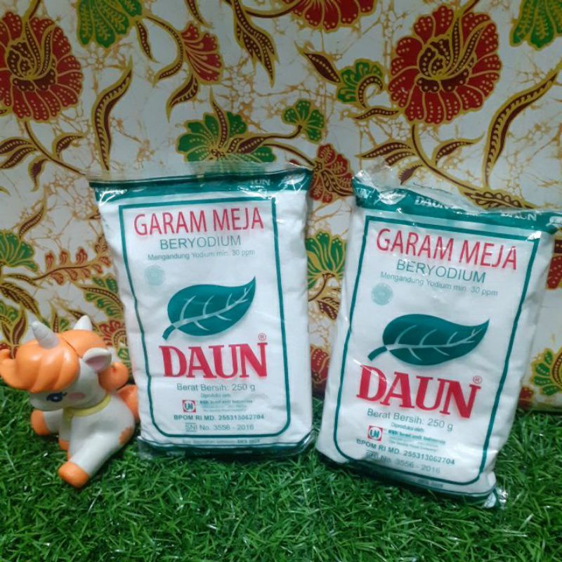 

Garam meja beryodium cap daun 250g