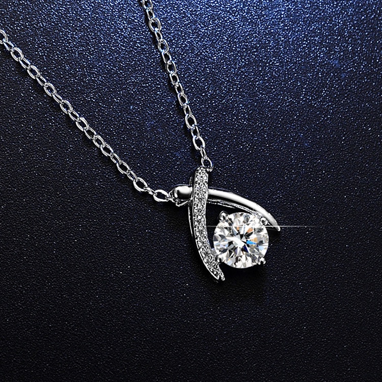 925 perak murni Kelincahan silang Kalung kalung berlian untuk wanita Moissanite perhiasan fashion sederhana gaya Korea