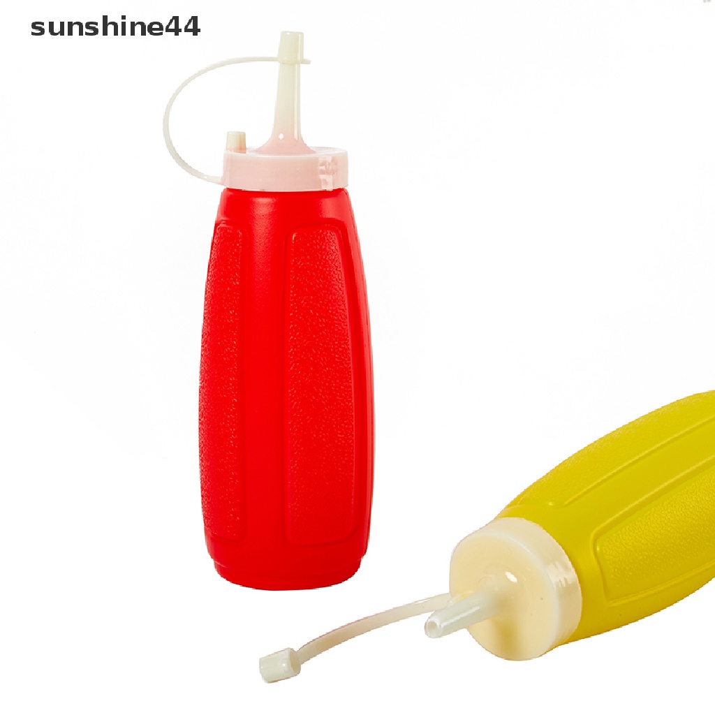 Sunshine 2pcs Botol Remas 150 / 300ml Bahan Plastik Dengan Tutup Untuk Saos / Kecap