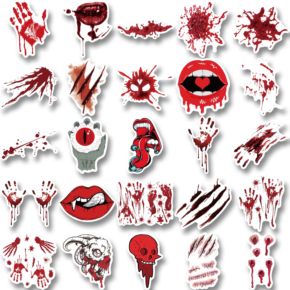 48pcs Stiker Tema Horror Anti Air Untuk Dekorasi Laptop